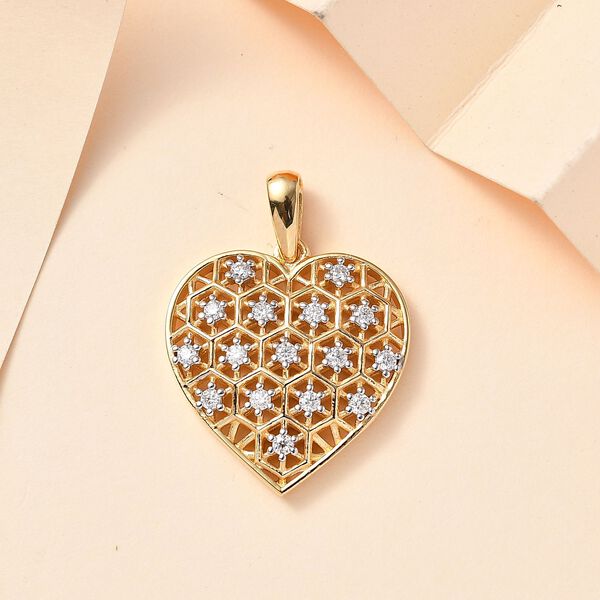 Moissanit Anhänger 925 Silber 750 Gelbgold Vermeil ca. 0.48 ct image number 2