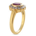 Fissure gefüllt Rubin und Zirkon Ring 925 Silber vergoldet (Größe 17.00) ca. 1,26 ct image number 4