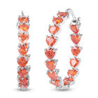 Orange Zirkonia Creolen Silbertone ca. 10,95 ct