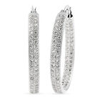 Weiße Zirkonia-Creolen, reines Messing silberfarben ca. 2,10 ct