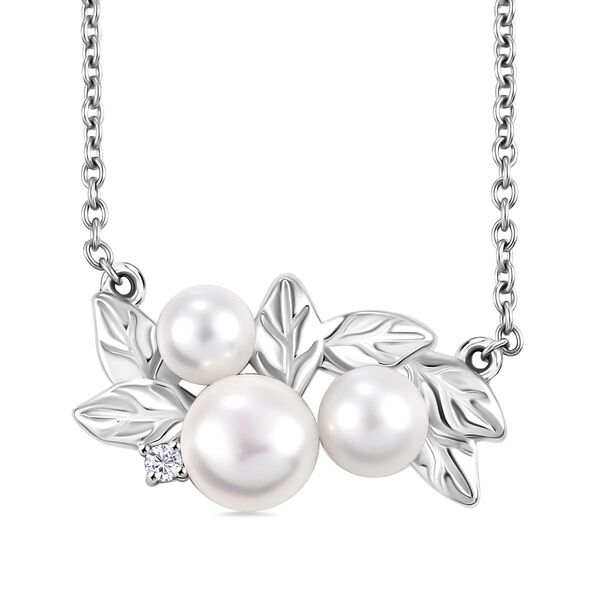 S&uuml;&szlig;wasser Perle Halskette, 45 cm