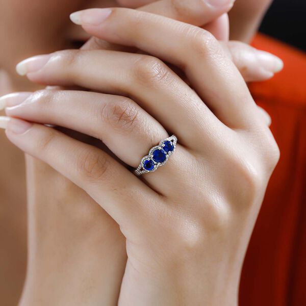 Kaschmir Kyanit Ring, 925 Silber platiniert, (Größe 20.00) ca. 1.36 ct image number 3