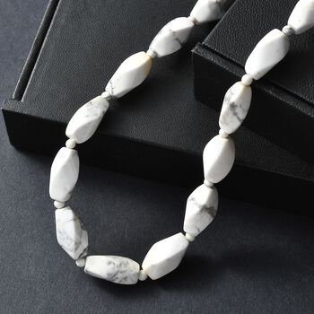 Wei&szlig;er Howlit Halskette ca. 50 cm Nickelfreies Messing platiniert ca. 180.00 ct