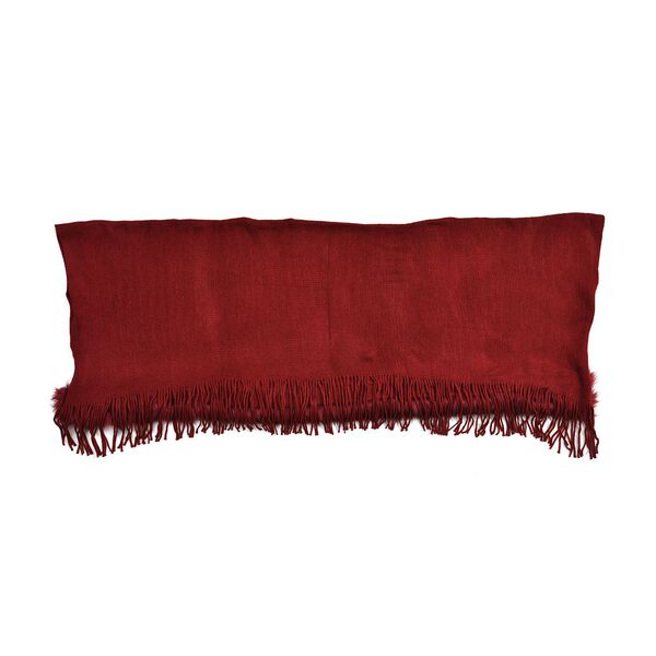 LA MAREY - luxuriöser Kunstpelz-Kimono mit Fransen, 114x109cm, rot image number 6