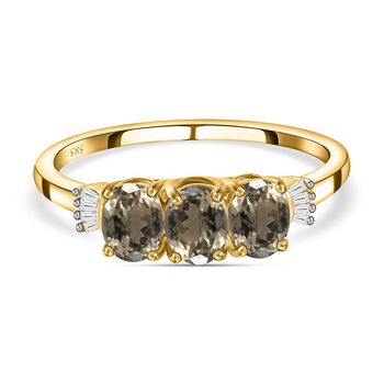 AAA Turkizit und wei&szlig;er Diamant P1 Ring, 585 Gelbgold (Gr&ouml;&szlig;e 21.00) ca. 2.71 ct