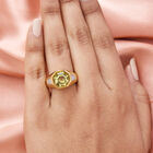Ouro Verde-Quarz und Zirkon Ring 925 Silber vergoldet image number 2