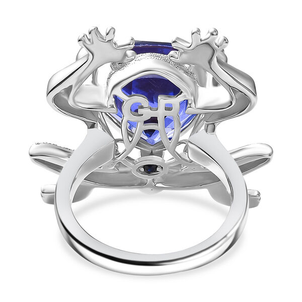 GP Trifono Kollektion- Tansanit-Farbe Quarz, Chromdiopsid und blauer Saphir zweifarbiger Ring - 12,17 ct. image number 6