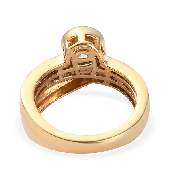 Blauer Zirkon Ring 925 Silber vergoldet  ca. 1,48 ct image number 6