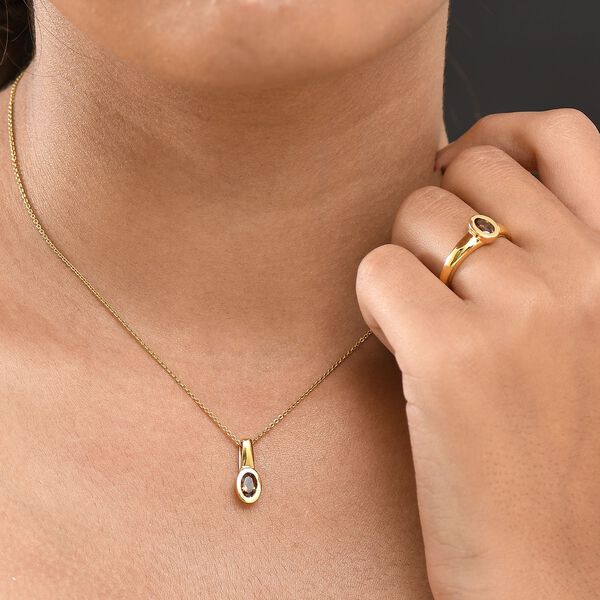 D'Joy AA Andalusit Schmuckset 925 Silber 750 Gelb Vergoldet (Gr&ouml;&szlig;e 18) ca. 0.98 ct image number 2