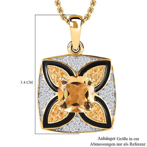 GP Royal Kollektion - AA Citrin, Zirkon und Saphir Anh&auml;nger mit Kette - 5,30 ct. image number 6