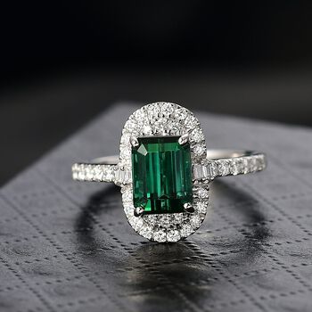 RHAPSODY AAAA Pirineu Lagoon Turmalin und Diamant Ring in 950 Platin - 2,33 ct.