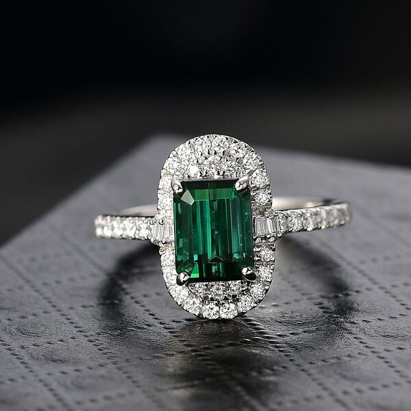 Rhapsody AAAA Pirineu Lagoon Tourmaline, Wei&szlig;er Diamant Ring 950 Platin (Gr&ouml;&szlig;e 16.50) ca. 2,33 ct image number 1