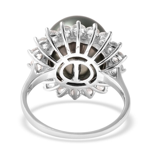 Tahiti Perle und Zirkon Ring 925 Silber rhodiniert  ca. 1,50 ct image number 4