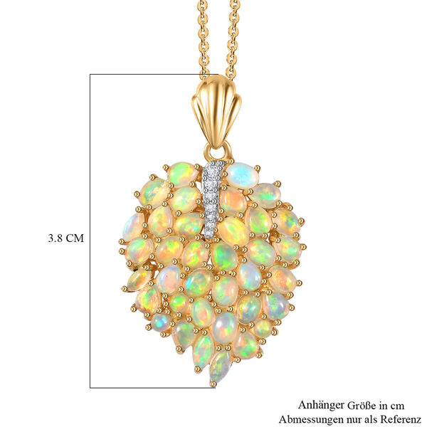AA natürlicher, äthiopischer Welo Opal und Zirkon Anhänger mit 45cm Kette - 3,06 ct. image number 5