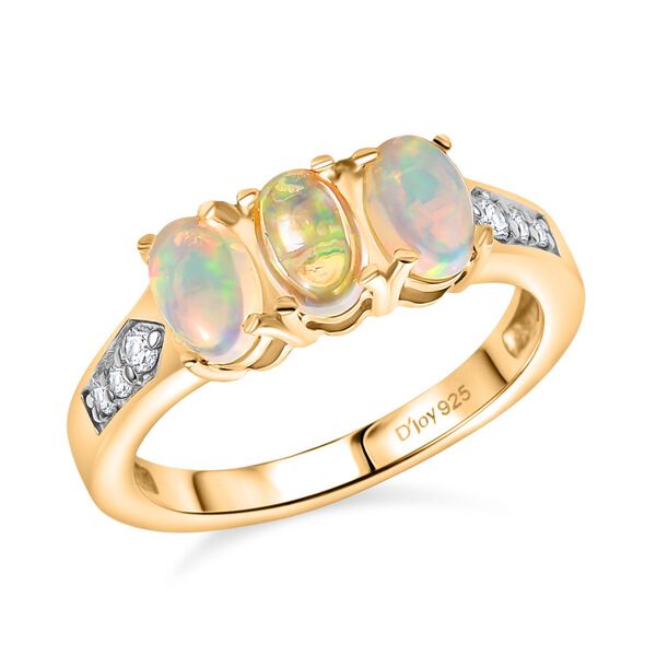 D'Joy AA Nat&uuml;rlicher, &auml;thiopischer Welo Opal und Zirkon Ring - 1 ct. image number 3