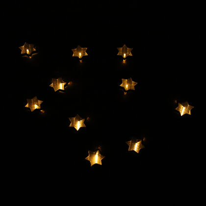 Lichterkette Lichtgirlande Sterne mit 10 warmwei&szlig;en LEDs Beleuchtung, 3xAA Batterie (nicht inkl.), Gr&ouml;&szlig;e 135+30 cm