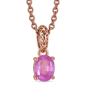 D'Joy Ilakaka Rosa Saphir (Fissure gef&uuml;llt) Schmuckset ca. 50 cm 925 Silber 750 Ros&eacute;vergoldet und Edelstahl 750 Ros&eacute;vergoldet ca. 1,07 ct.