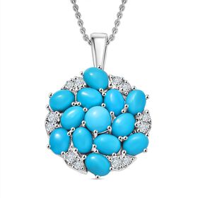 Türkisfarbener Wirbel AA Sleeping Beauty Türkis Schmuckset 925 Silber rhodiniert (10-15 Werktage Lieferzeit) ca. 2.46 ct