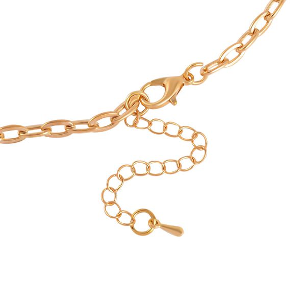 2er Set - Weißer Kristall Halskette und Ohrringe Schmuckset, Messing image number 5