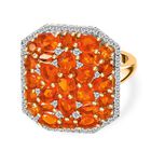 Salamanca Feueropal Ring, 925 Silber Gelbgold Vermeil, ca. 2.55 ct image number 0