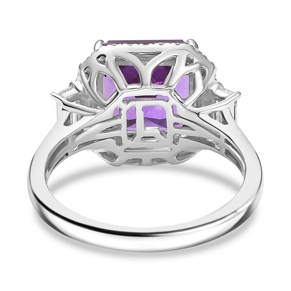 LUXURIANT DIAMOND- zertifiziert und gepr&uuml;ft AAA Labor Lila Saphir und Labor Diamant Ring in 417 Wei&szlig;gold - 6,23 ct. image number 4