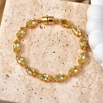 D'Joy AAA Ouro Verde-Quarz Armband ca. 18 cm 925 Silber 750 Gelbgold vermeil ca. 11,84 ct.