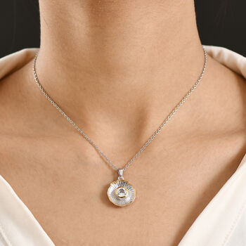 EverTrue wei&szlig;er Topas Anh&auml;nger mit 50cm Kette - 0,75 ct.