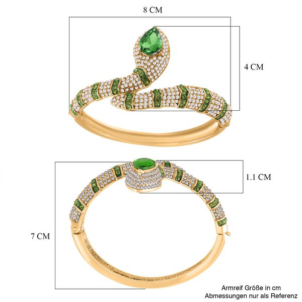 Neongr&uuml;ner und wei&szlig;er Kristall-Armreif, 18 cm image number 5