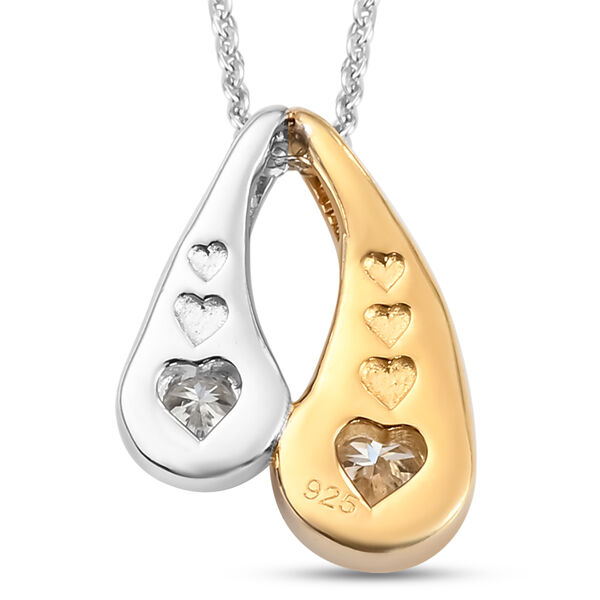 88 Facetten Moissanit-Anh&auml;nger mit Silberkette, ca. 50 cm, 925 Silber Bicolor ca. 0,34 ct image number 5