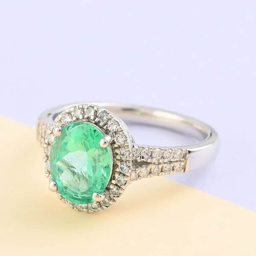 RHAPSODY AAAA Kolumbianischer Smaragd und VS Diamant Ring in 950 Platin - 2,35 ct. image number 1