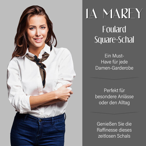 LA MAREY Foulard Quadratischer Schal, Braun image number 2