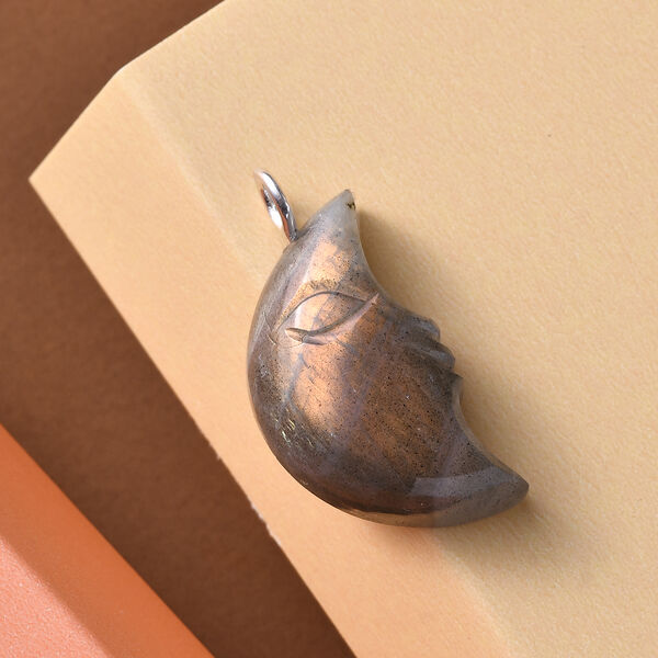 Feuer-Labradorit-Anh&auml;nger, 925 Silber ca. 16,47 ct image number 2