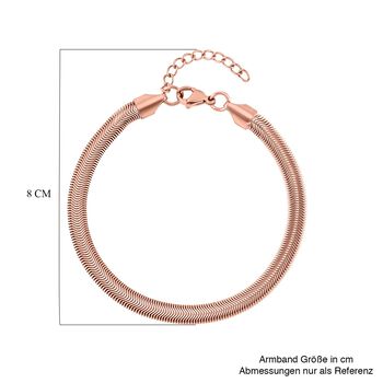 Schlangen Armband, ca. 19 cm + 3.5 cm Extender, Edelstahl, ca. 6,00g, ros&eacute;farben