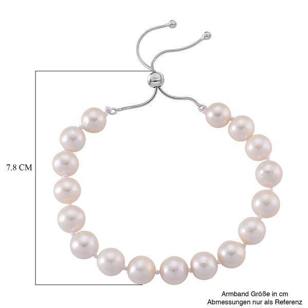 D'Joy Weiße Edison Perle (9-11 mm) Armband ca. 15.25 cm 925 Silber rhodiniert image number 5