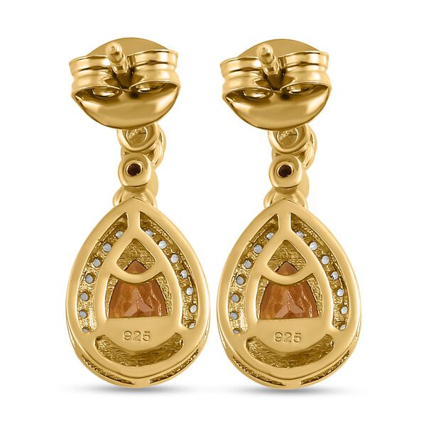 Natürliche, goldene Tansanit und Zirkon-Ohrringe - 1,24 ct. image number 5