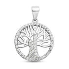 LUSTRO STELLA - Weißer Zirkonia Baum des Lebens Anhänger 925 Silber rhodiniert ca. 1,00 ct image number 0