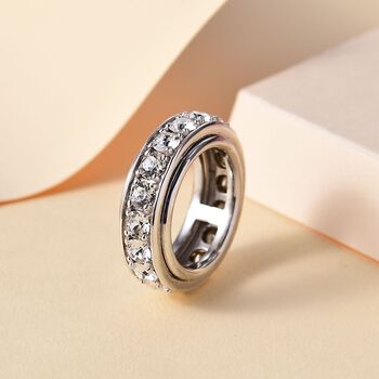 J Francis gefertigt mit SWAROVSKI- Wei&szlig;er Swarovski Kristall Spinning-Ring