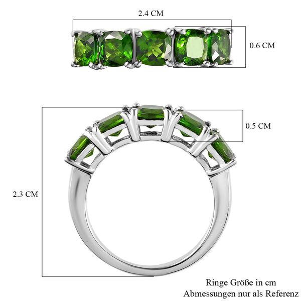 Nat&uuml;rlicher Chromdiopsid Ring, 925 Silber platiniert (Gr&ouml;&szlig;e 20.00) ca. 2.85 ct image number 7