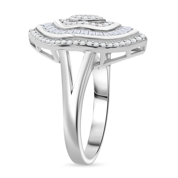 LUSTRO STELLA wei&szlig;er Zirkonia Cluster Halo Ring image number 4