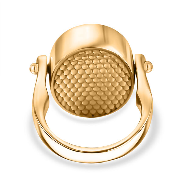 2-in-1 Labradorit Siegel Ring und Anh&auml;nger im Wende-Design, Messing goldfarben, mit Edelstahlkette, (Gr&ouml;&szlig;e 19.00), ca. 23.07 ct image number 6