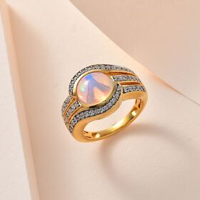 Natürlicher, äthiopischer Welo Opal und Zirkon Ring - 3,15 ct.