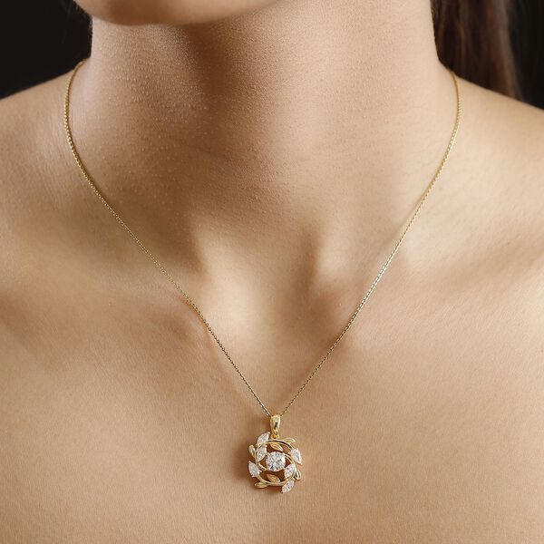 J Francis gefertigt mit SWAROVSKI- Swarovski Zirkonia Anhänger, 925 Silber 750 Gelbgold Vermeil image number 3