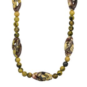 Gewürz Jaspis und gelbe Jaspis 50cm Halskette - 271 ct.