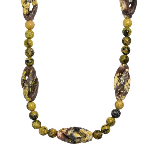 Gew&uuml;rz Jaspis und gelbe Jaspis 50cm Halskette - 271 ct.