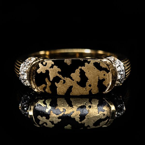 Tucson Exklusive- Goldenite, Weißer Zirkon Ring 925 Silber 750 Gelbgold Vermeil (Größe 19.00) ca. 2.27 ct image number 1