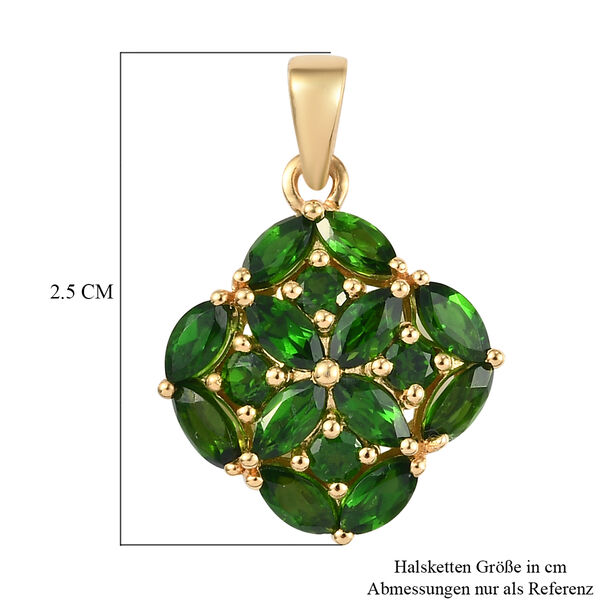Nat&uuml;rlicher Chromdiopsid Anh&auml;nger 925 Silber vergoldet ca. 2,49 ct image number 6