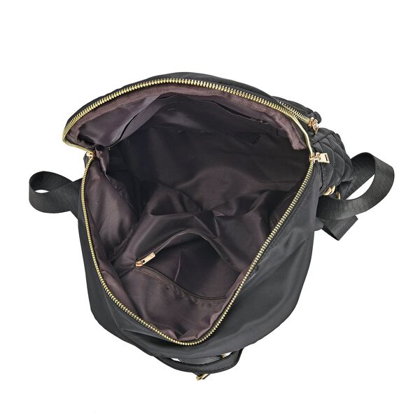 Moderner-Rucksack mit Smartem Ordnungssystem, wasserabweisendem Nylon, verstellbaren Schultergurten, Gr&ouml;&szlig;e: 24x10x33cm, Granitschwarz image number 3