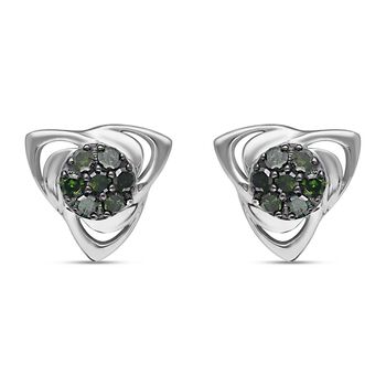 Gr&uuml;ne Diamant Ohrstecker, 925 Silber platiniert ca. 0,25 ct