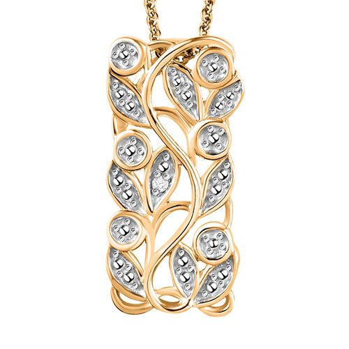Weißer Diamant-Anhänger mit Kette, ca. 50 cm, 925 Silber rosévergoldet