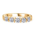 LUXURIANT DIAMOND - Lab Grown Diamant VS-EF SGL zertifiziert Ring 925 Silber Gelbgold Vermeil (Größe 17.00) ca. 1.00 ct